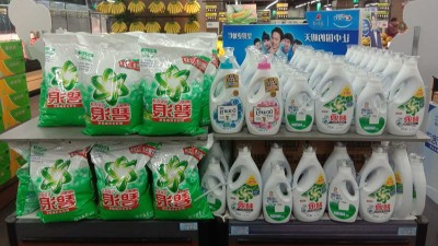 碱性卵白酶在分解洗濯剂中的增加量